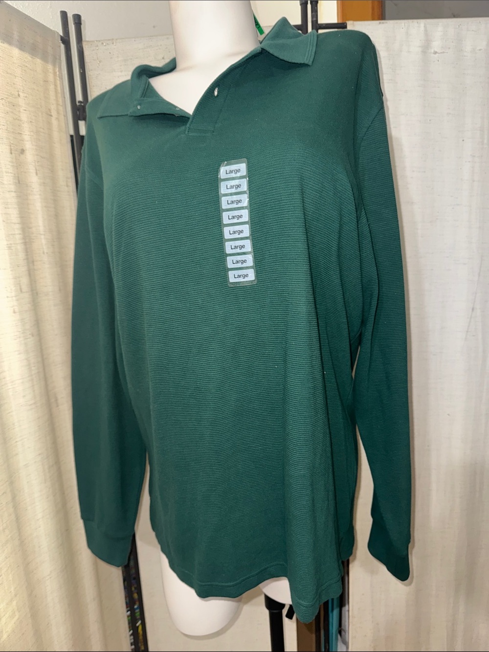 NWT Ivy Green Pima Cotton Club Room Shirt L